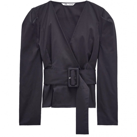 Zara NWT Poplin Blouse with Matching Belt in size XS. - Picture 3 of 9